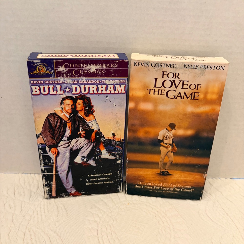 Kevin Costner Baseball VHS Lot Bull Durham For Love of the Game Sports Movies